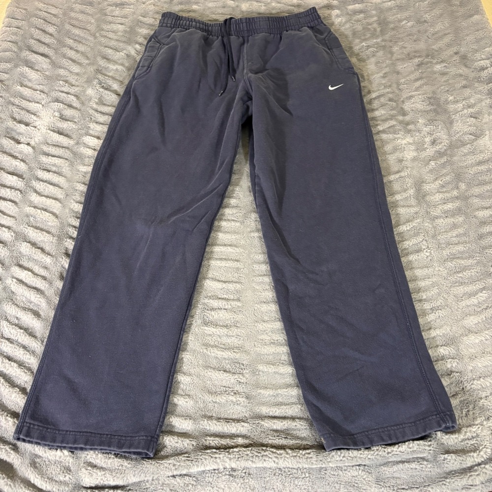 Nike Mens Navy Blue Fleece Sweatpants Swoosh Logo 341574-405 Size L